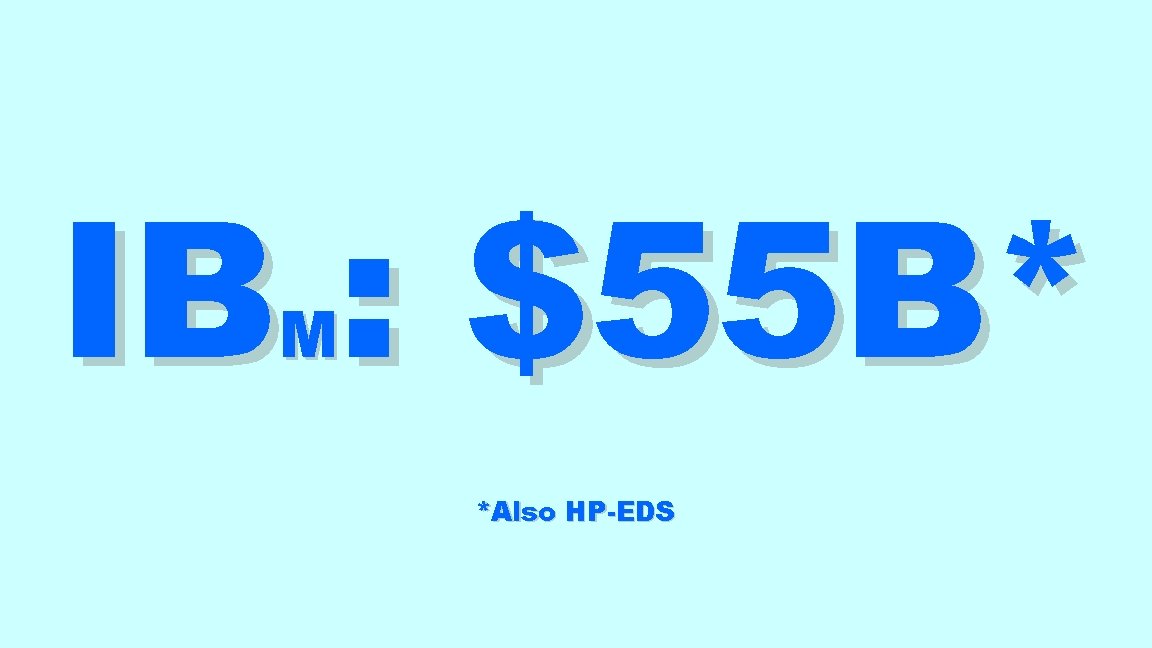 IB : $55 B* M *Also HP-EDS 