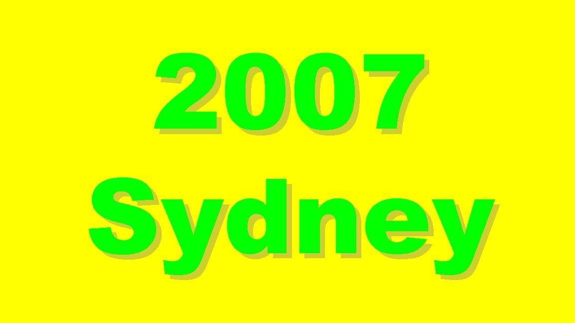 2007 Sydney 