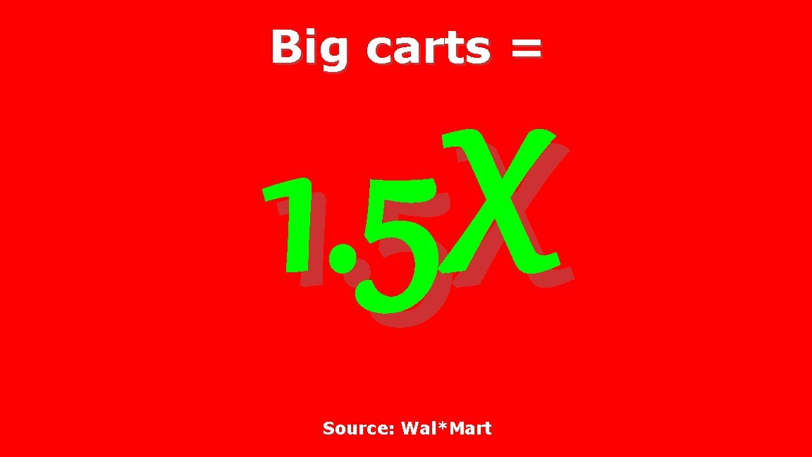 Big carts = 1. 5 X Source: Wal*Mart 