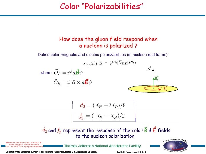 Color “Polarizabilities” Thomas Jefferson National Accelerator Facility Operated by the Southeastern Universities Research Association