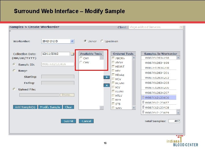 Surround Web Interface – Modify Sample 16 