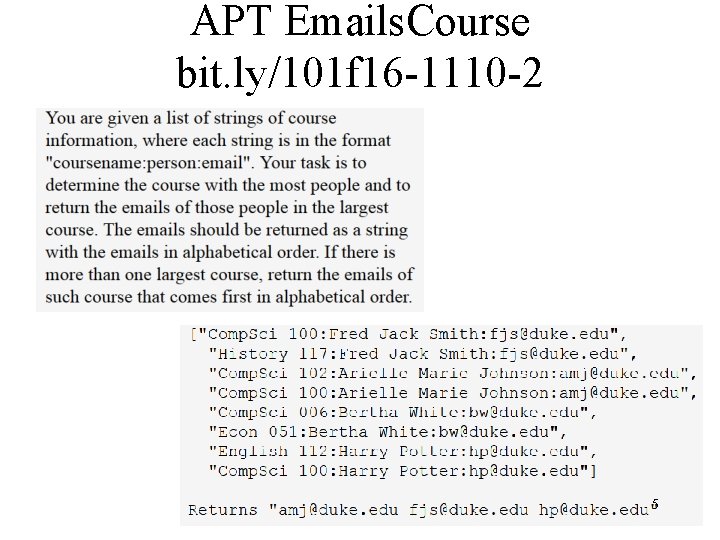 APT Emails. Course bit. ly/101 f 16 -1110 -2 5 
