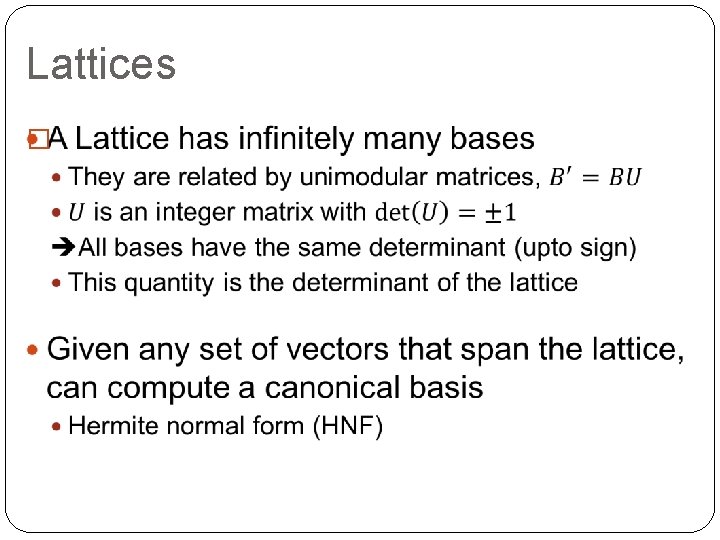 Lattices � 