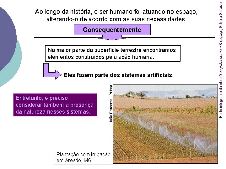 Consequentemente Na maior parte da superfície terrestre encontramos elementos construídos pela ação humana. Entretanto,