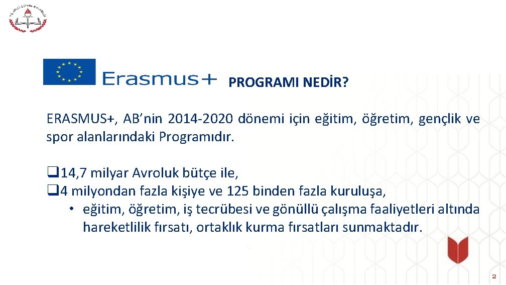 PROGRAMI NEDİR? ERASMUS+, AB’nin 2014 -2020 dönemi için eğitim, öğretim, gençlik ve spor alanlarındaki
