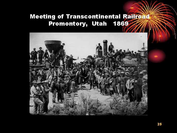 Meeting of Transcontinental Railroad Promontory, Utah 1869 25 