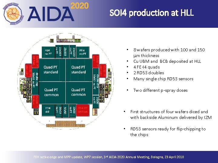 SOI 4 production at HLL • • 8 wafers produced with 100 and 150