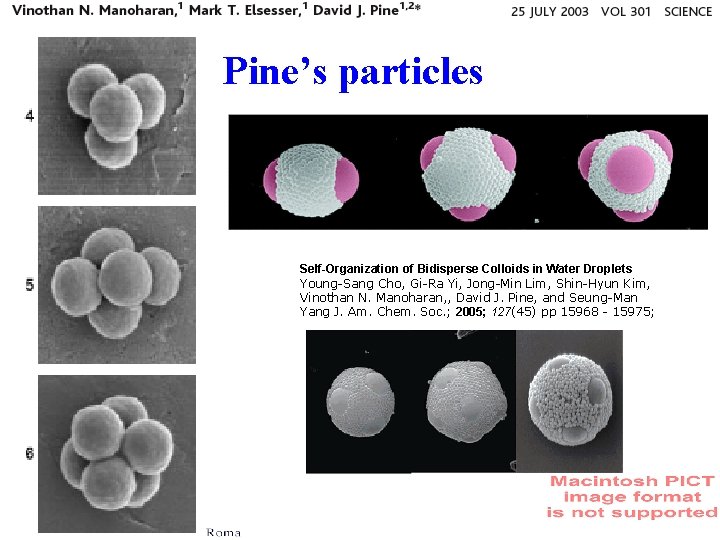 Pine’s particles Self-Organization of Bidisperse Colloids in Water Droplets Young-Sang Cho, Gi-Ra Yi, Jong-Min