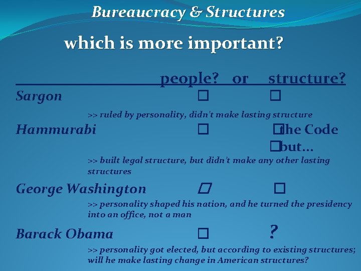 Bureaucracy & Structures which is more important? people? or Sargon � structure? � >>