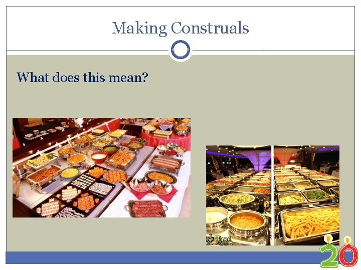 Making Construals What does this mean? 