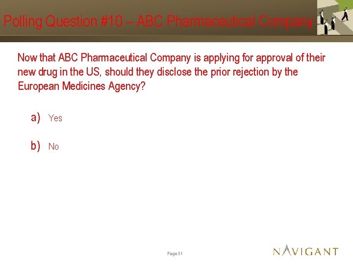 Polling Question #10 – ABC Pharmaceutical Company Now that ABC Pharmaceutical Company is applying