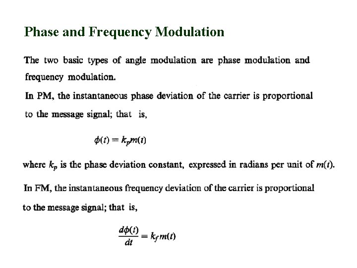 Phase and Frequency Modulation 