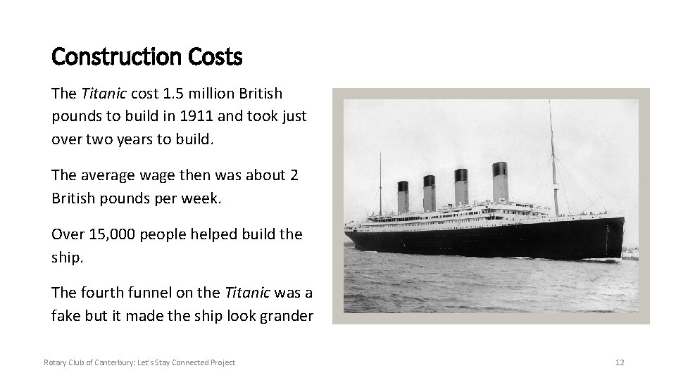 The Titanic A Royal Mail Ship Rotary Club
