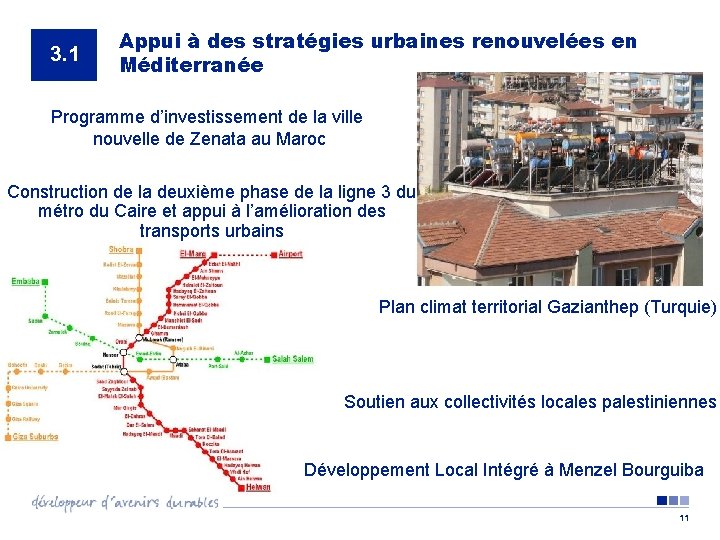 3. 1 Appui à des stratégies urbaines renouvelées en Méditerranée Programme d’investissement de la