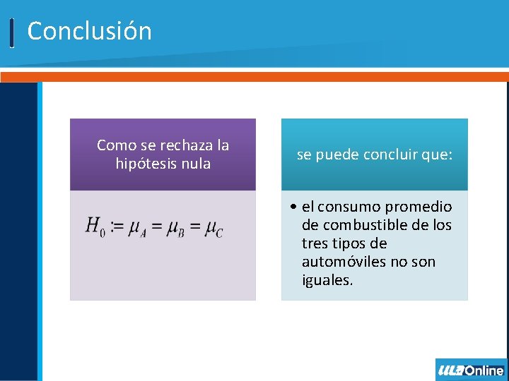 Conclusión Como se rechaza la hipótesis nula se puede concluir que: • el consumo