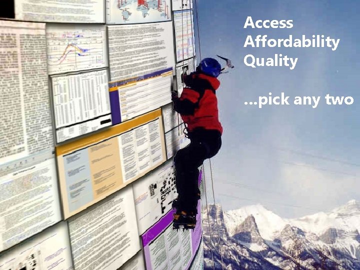 Access Affordability Quality …pick any two 