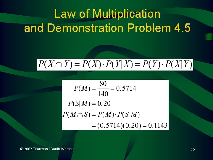 Law of Multiplication and Demonstration Problem 4. 5 © 2002 Thomson / South-Western 15