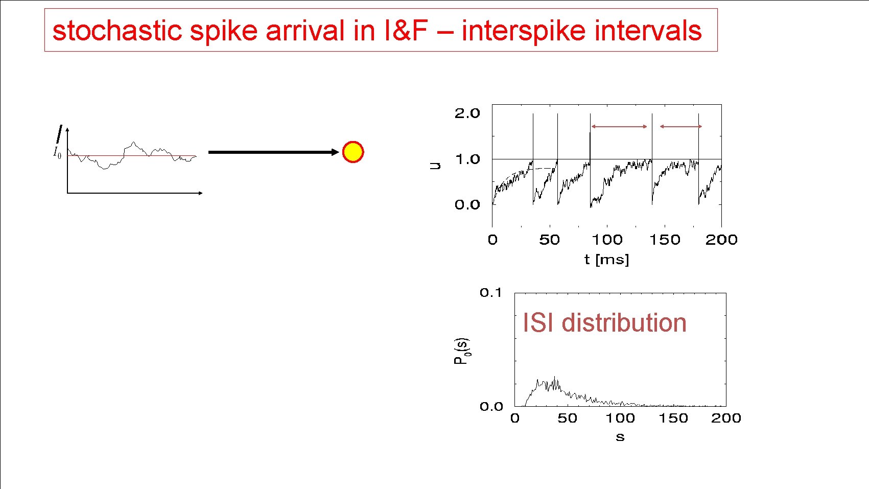 stochastic spike arrival in I&F – interspike intervals I ISI distribution 