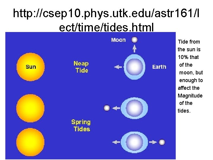 http: //csep 10. phys. utk. edu/astr 161/l ect/time/tides. html Tide from the sun is