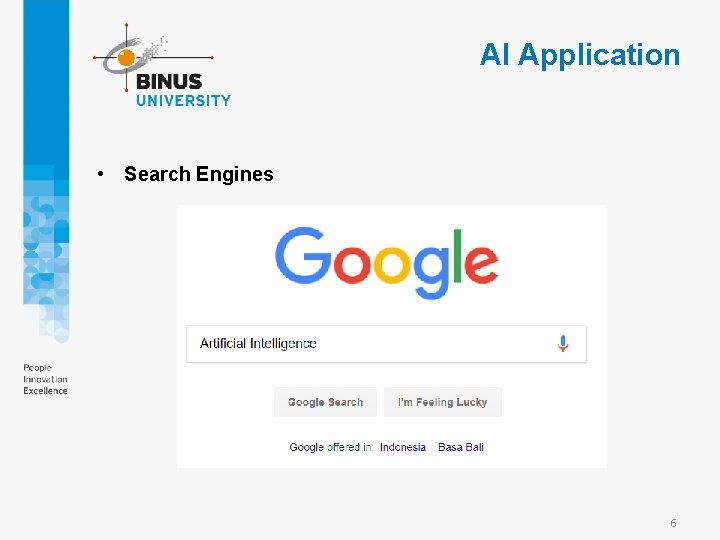 AI Application • Search Engines 6 