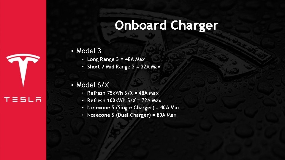 Onboard Charger • Model 3 • Long Range 3 = 48 A Max •