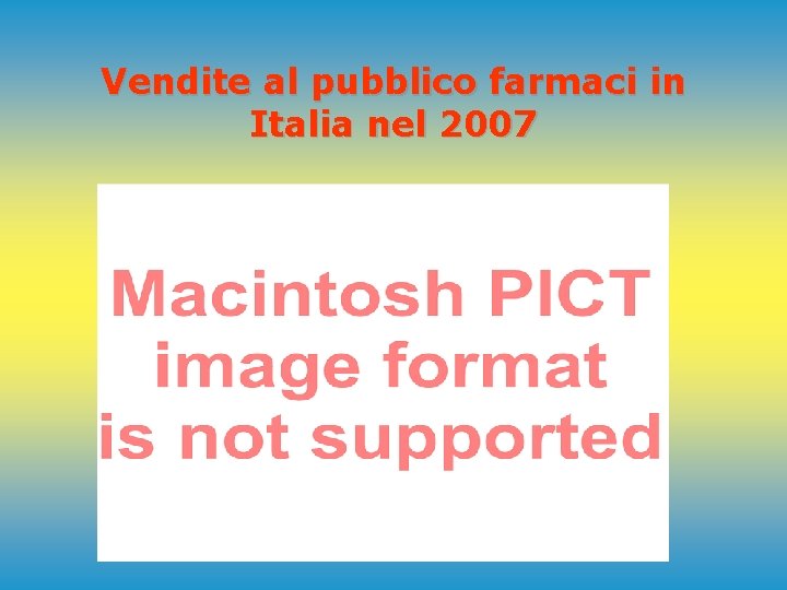 Vendite al pubblico farmaci in Italia nel 2007 