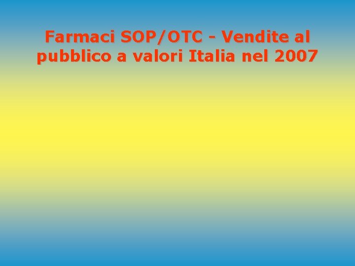 Farmaci SOP/OTC - Vendite al pubblico a valori Italia nel 2007 