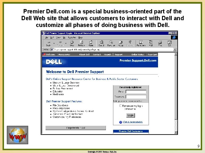 Premier Dell. com is a special business-oriented part of the Dell Web site that