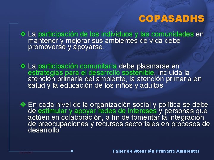 COPASADHS v La participación de los individuos y las comunidades en mantener y mejorar