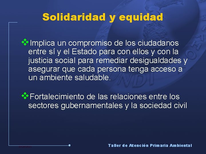 Solidaridad y equidad v. Implica un compromiso de los ciudadanos entre sí y el