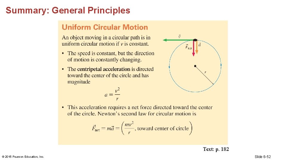 Summary: General Principles Text: p. 182 © 2015 Pearson Education, Inc. Slide 6 -52