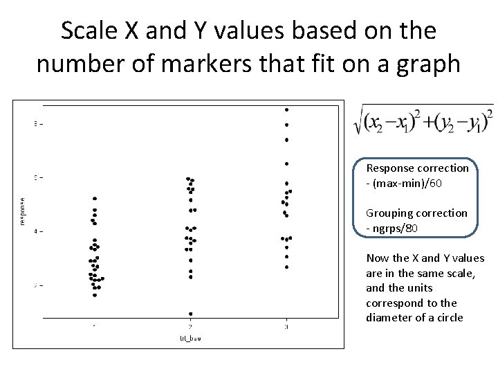 Scale X and Y values based on the number of markers that fit on