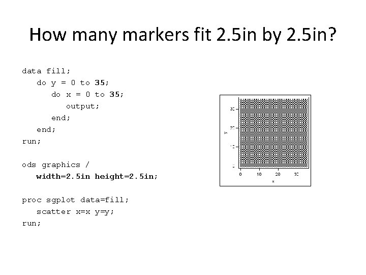 How many markers fit 2. 5 in by 2. 5 in? data fill; do