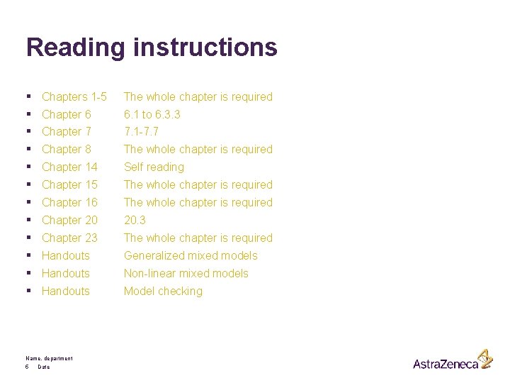 Reading instructions § § § Chapters 1 -5 The whole chapter is required Chapter