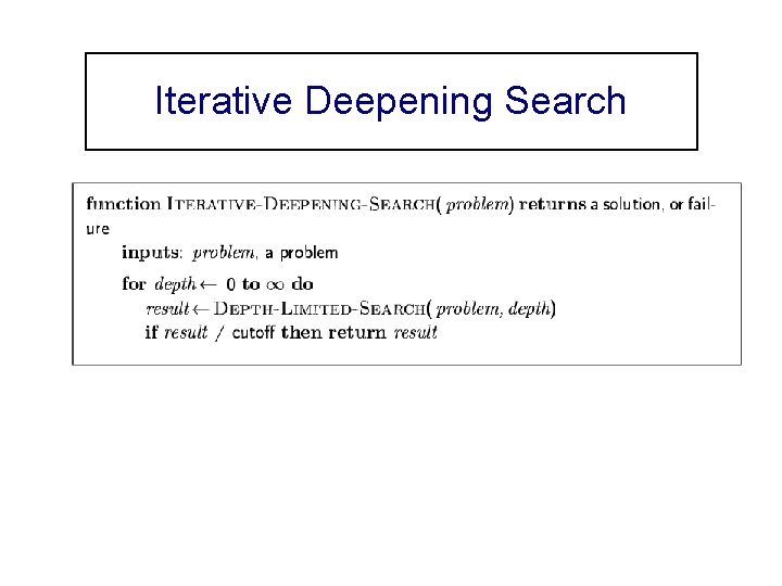 Iterative Deepening Search 