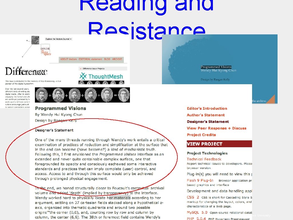 Reading and Resistance Randy Bass, Georgetown University 