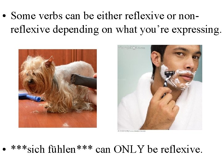  • Some verbs can be either reflexive or nonreflexive depending on what you’re