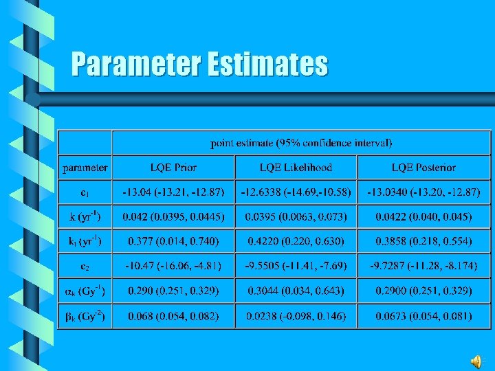 Parameter Estimates 