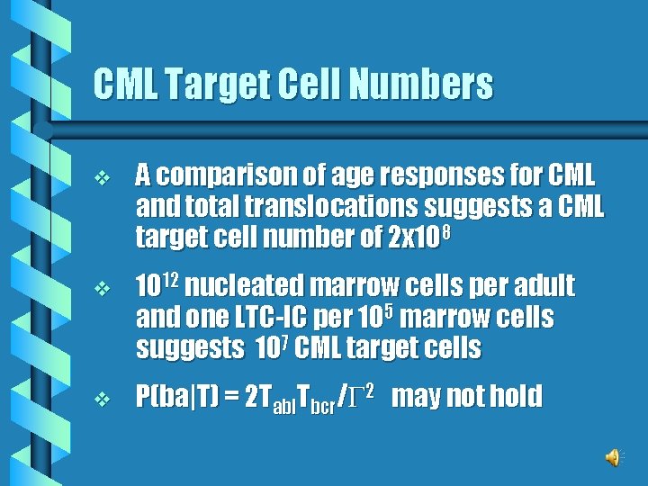 CML Target Cell Numbers v A comparison of age responses for CML and total