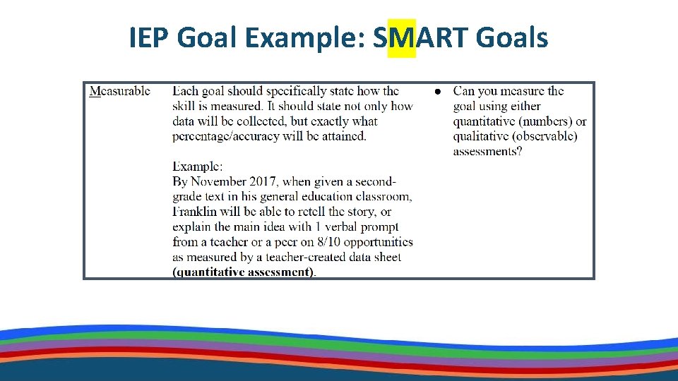 IEP Goal Example: SMART Goals 