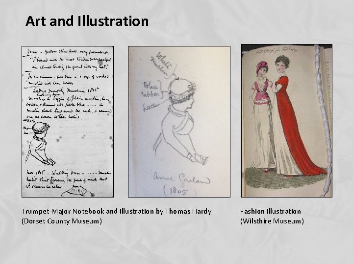 Art and Illustration Trumpet-Major Notebook and illustration by Thomas Hardy (Dorset County Museum) Fashion