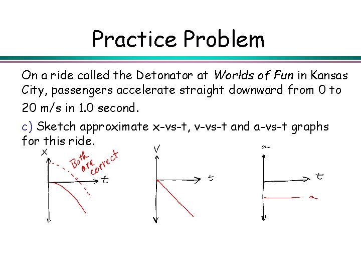 Practice Problem On a ride called the Detonator at Worlds of Fun in Kansas