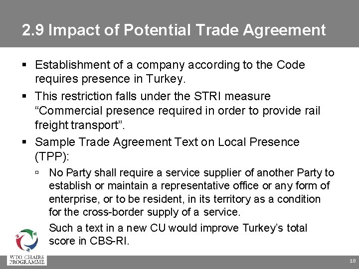 2. 9 Impact of Potential Trade Agreement Establishment of a company according to the