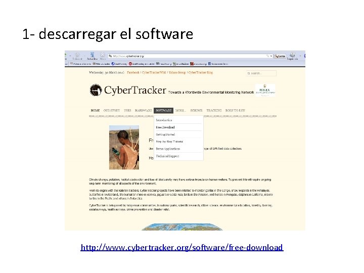 1 - descarregar el software http: //www. cybertracker. org/software/free-download 