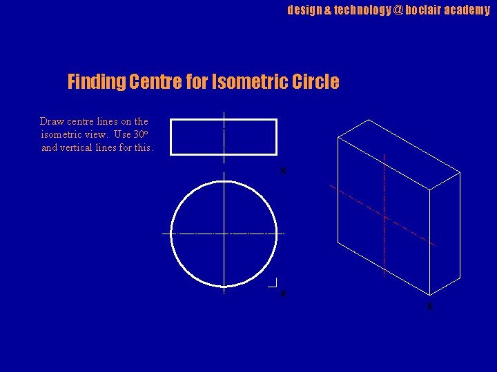 design & technology @ boclair academy Finding Centre for Isometric Circle Draw centre lines