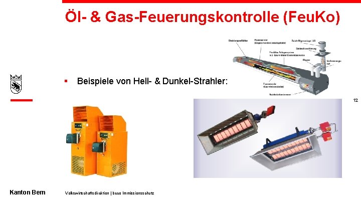 Öl- & Gas-Feuerungskontrolle (Feu. Ko) § Beispiele von Hell- & Dunkel-Strahler: 12 Kanton Bern