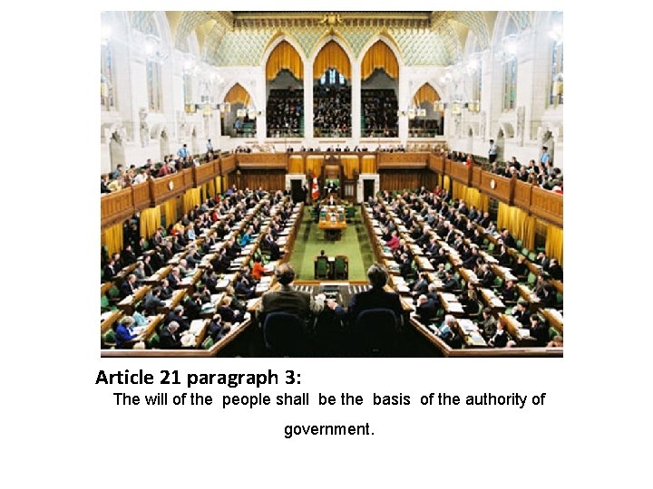 Article 21 paragraph 3: The will of the people shall be the basis of