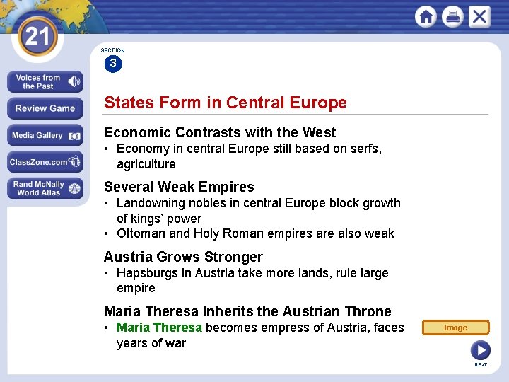 SECTION 3 States Form in Central Europe Economic Contrasts with the West • Economy SECTION 3 States Form in Central Europe Economic Contrasts with the West • Economy