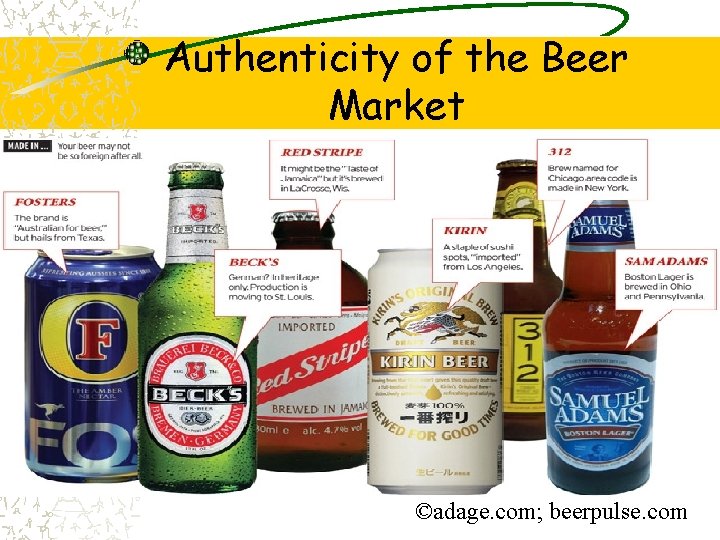 Authenticity of the Beer Market ©adage. com; beerpulse. com 