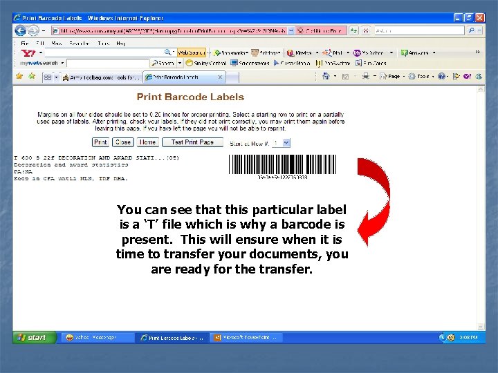 You can see that this particular label is a ‘T’ file which is why